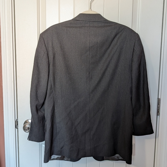 Vintage Givenchy Blazer USA Made Pinstripe Black/Grey Mens - Picture 2 of 7